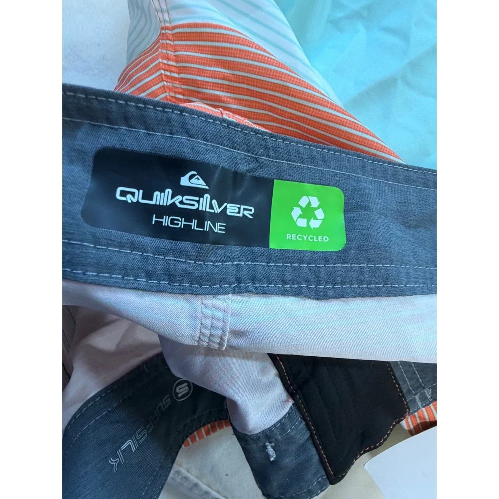 Quiksilver Highline Surfsilk Tijuana 19 Board Shorts Mens 36 Orange Mint Swim J8